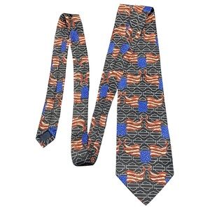 Harley-Davidson American Flag Logo Tie Black Patriotic Motorcycle Print